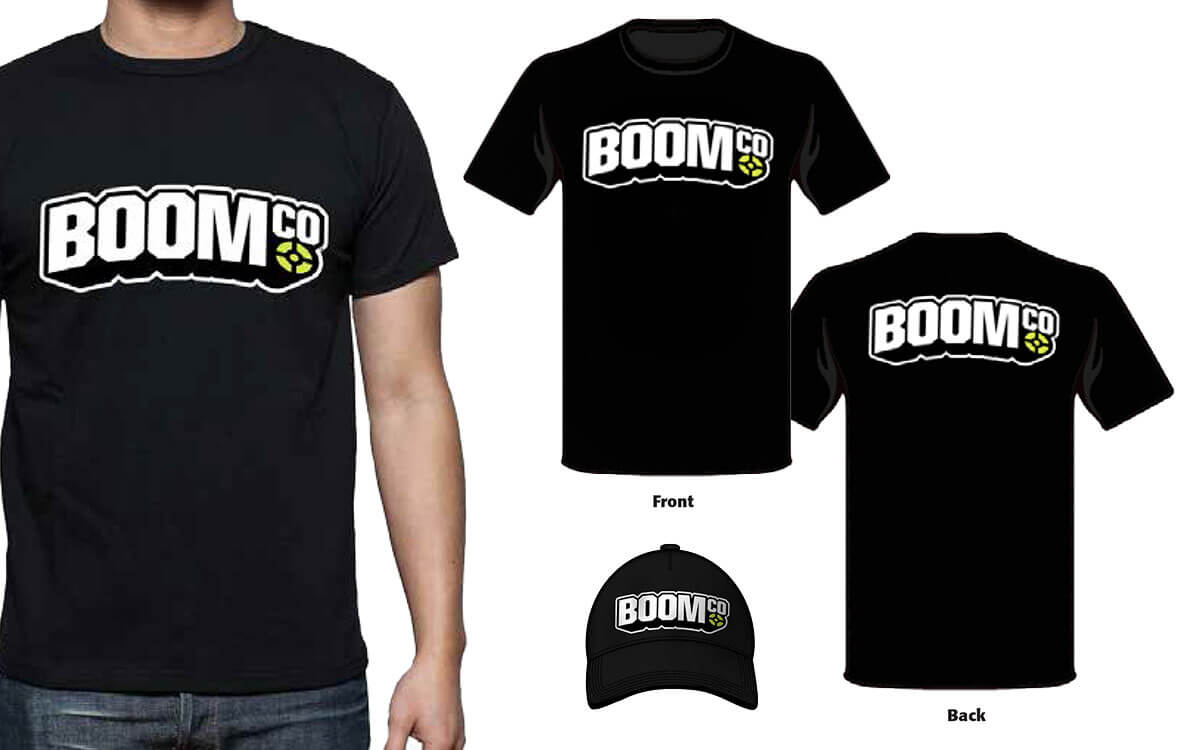 Tshirt designs featuring featuring BOOMco logo