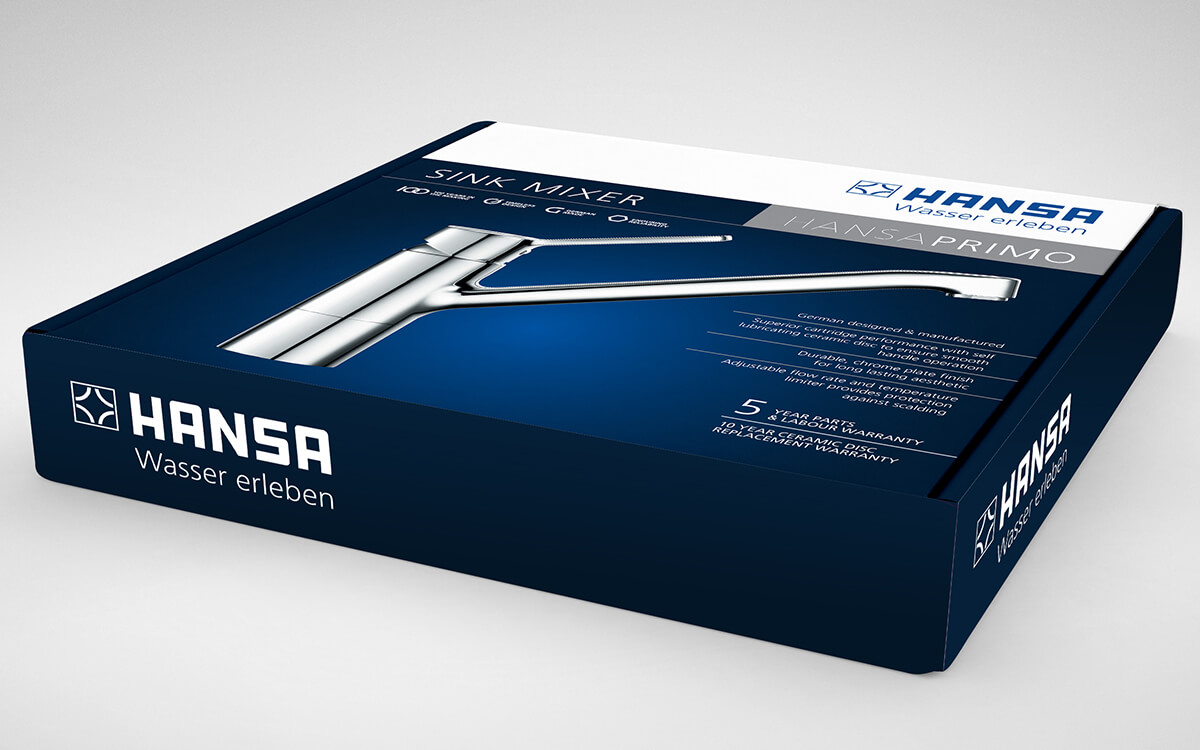 Packaging design for Hansa Primo sink mixer
